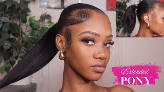 HOW TO: SUPER SLEEK INVISIBLE EXTENDED PONYTAIL (Fine Hair Friendly) |ClaireFendy