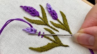 Enchanting Lavender Embroidery Made Easy: Designs for Beginners/ Flower Embroidery for Beginners