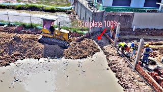 Perfectly Updateing 100%Connection Build Road One Side Near Fence By Dozer push Land And 5Ton Trucks