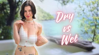 [4K] WET vs DRY | See-Through Clothes Try On Haul with Vlada