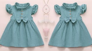 Beautiful baby frock cutting and stitching//style by Rano