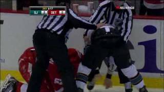 Ryan Clowe vs Jonathan Ericsson 2/11/2010