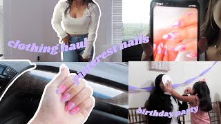 Clothing try on haul, getting my nails done,  + cousins birthday party! Vlog