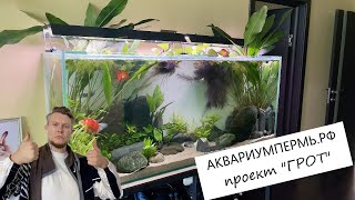 АКВАРИУМПЕРМЬ.РФ - Проект "Грот"  - Аквариум на 600 литров с живыми растениями для золотых рыбок