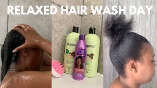 My Relaxed Hair Wash Day Routine | SELF CARE SUNDAY | Debra Shongwe