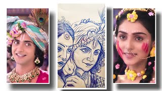 Sumedh Mudgalkar & Mallika Singh Drawing | How to draw Radha Krishna | Radha Krishna #Sumedh #shorts