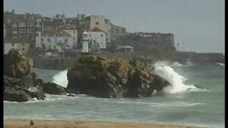 St Ives Cornwall rough sea 9th Aug 2017