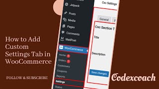 How to Add custom Settings Tab in woocommerce? | Web Developers tutorial | #wordpress