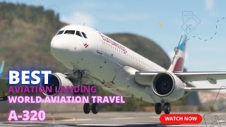 Very STORM Aircraft Flight Landing!! Airbus A320 Eurowings Air Landing at Madeira Airport