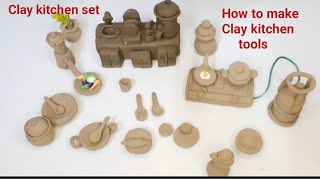 मिट्टी के बर्तन का नया video || miniature kitchen set।।Miniature clay kitchen tools।Clay art