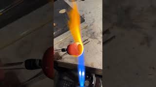 Glassblowing a custom color #satisfying #process #glass