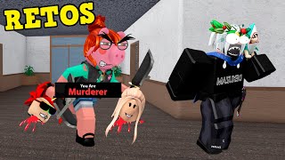 CUMPLIENDO RETOS en MURDER MYSTERY 2 ROBLOX 🤣