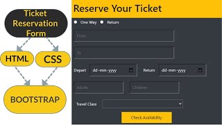 Railway Ticket Reservation Form by using | HTML | CSS | BOOTSTRAP