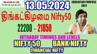 Nifty Bank Nifty Prediction for Tomorrow in Tamil 13.05.2024 | Options Intraday Trading Analysis