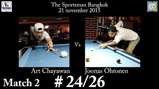 Joonas Ohtonen Vs Art Chayawan at The Sportsman Bar Bangkok - 21 november 2015 - Match 2 Frame 24/26