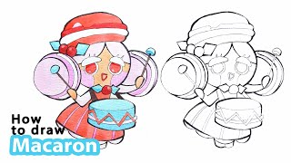 How to draw Macaron Cookie | Cookie Run Kingdom | Coloring included