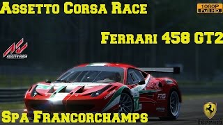 Assetto Corsa Race Ferrari 458 GT2 @Spa Francorchamps Multiplayer