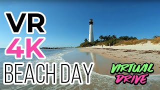 [VR 3D 4K] BEACH DAY - RELAXING OCEAN SOUND VIRTUAL REALITY VIDEO 360/180