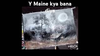 moonlight painting!!#short #shorts #shortsvideo #shortsfeed #choudhvishab #watercolourpainting