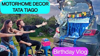 Camping in Tata Tiago MOTORHOME surprise || Birthday Special Vlog