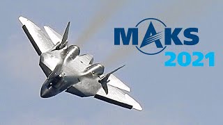 Пилотаж Су-57 с оглушительный рёвом на авиасалоне 