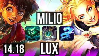 MILIO & Lucian vs LUX & Caitlyn (SUP) | 18k DMG | BR Master | 14.18