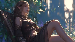 Fantasy medieval music, beautiful elves enjoying the daylight, suitable for work, leisure, sleep