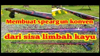 Membuat speargun konven dari kayu limbah #spearfishing #youtubeshorts #menombakikan #shorts