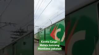 Kereta cargo melaju kencang membawa paketan!!#keretaapi #kai #keretaapiindonesia #cargo #keretacargo