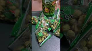 Wasabi coated green peas #shorts