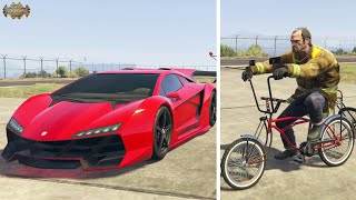 Maxed Out Zentorno vs Trevor On A Lowrider Bicycle Drag Race GTA V