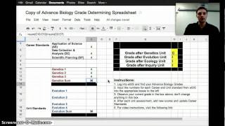 Advance Biology Grade Determining Spreadsheet