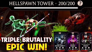 MK Mobile. Triple Brutality in Fatal Hellspawn Tower Battle 200. This Tower DIDN'T DISAPPOINT!