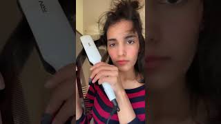 Straighten my hair with me #shorts #ytshorts #curlyhair #hairstraightening