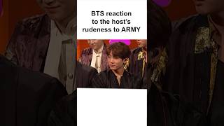 BTS reaction to the host’s rudeness to ARMY #bts