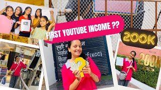 First YouTube Income ?? 200k Celebration | Silver Button | Shopping For Youtube Setup