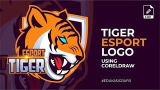 Proses Membuat TIGER ESPORT LOGO (Logo Harimau) dengan CorelDraw - #edukasigrafis