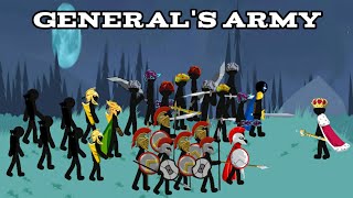 General's Army | New Atreyos, Kytchu, Xiphos King Zarek,Golden Spearton - Stick War Legacy Animation