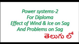 Effect of wind & Ice on Sag and Problems on sag