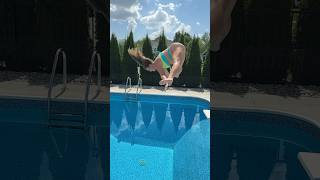 Super High TOE TOUCH DIVE into the Swimming Pool #shorts