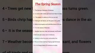 10 lines on Spring Season in English #youtubeshorts #shorts