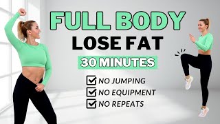 🔥30 Min Full Body Fat Burn HIIT (NO JUMPING)🔥Ab, Core, Arm, Back, Leg, Thigh & Cardio🔥ALL STANDING🔥