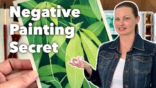 The Secret Negative Painting Technique You Must Try! 🌿 Watercolor Tutorial