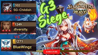 SG Childish vs •diversity• vs BlueWingz [Summoners War G3 Siege]