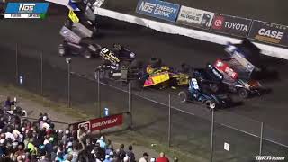 Huge crash during the final World of Outlaws Feature Devil's Bowl Speedway