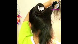 Cute Self Hairstyle with clutcher #short #StyleShowcase #shorts #shortvideo  #messybun