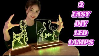 2 Easy DIY Modern LED Lamps With Wood And Acrylic | DIY Led Lamp