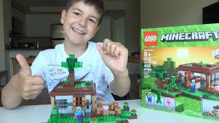 LEGO MINECRAFT Set 21115 THE FIRST NIGHT Unboxing Review on kids channel SanSanychTV