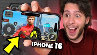 JOGUEI GTA 5 NO IPHONE 16!!