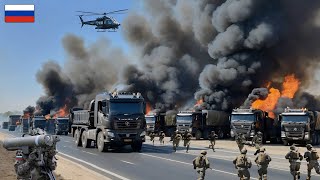 Today! 400 NATO trucks carrying ammunition supplies for Ukraine were bombed by Russian elite forces